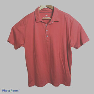 TOMMY BAHAMA Game On Spectator Mens XL Short Sleeve Polo Shirt Pima Cotton Coral